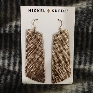 Nickel and Suede Leather Earrings